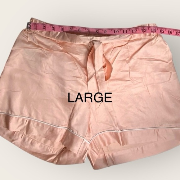 NWT | Ettitude | Signature Sateen Drawstring Shortie | Pink/White | Large - Picture 8 of 10